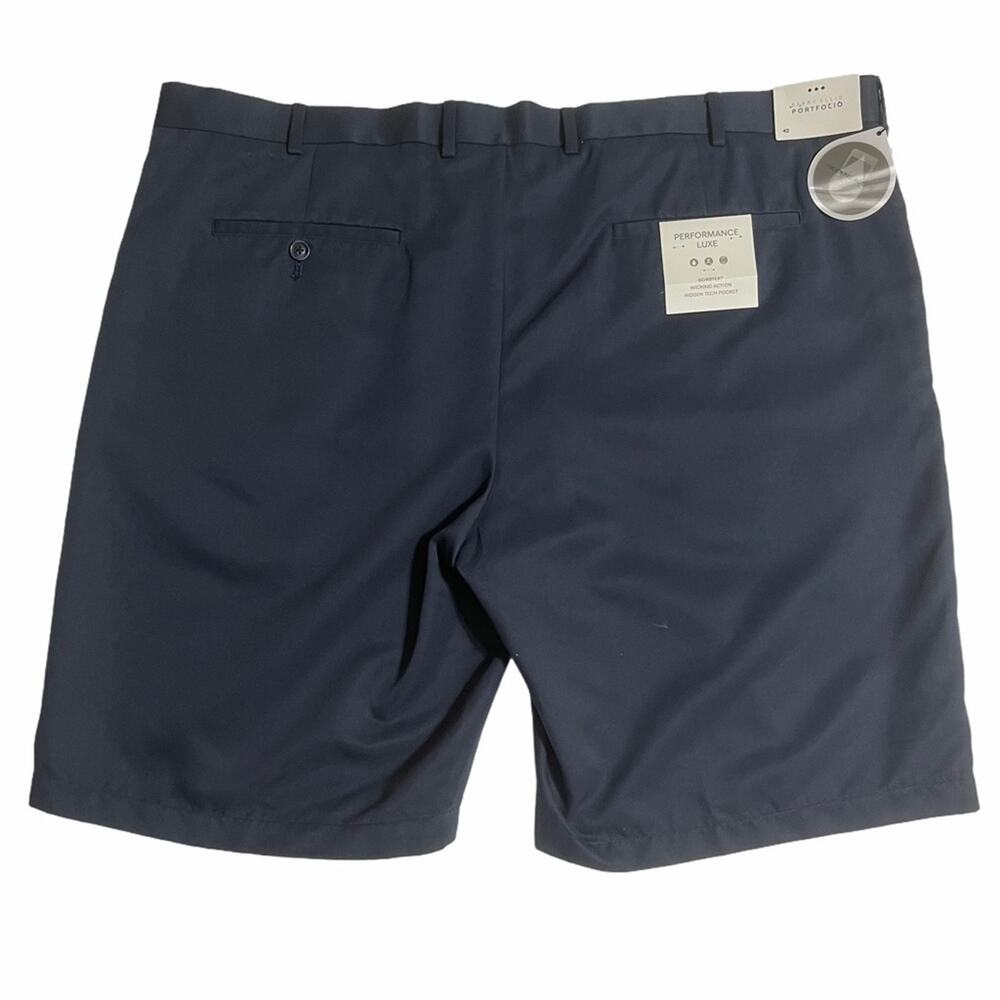 Perry Ellis Luxe Golf Shorts Portfolio Navy Blue "Total Eclipse" Performance 42 - Picture 5 of 13